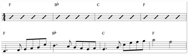 THUMB melody over chords